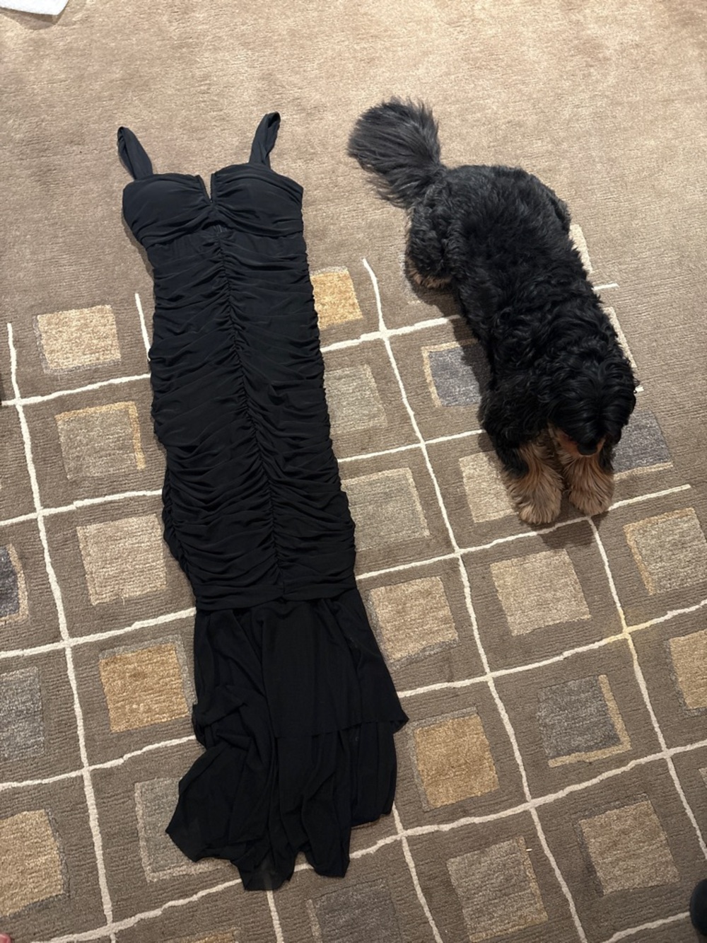 Black Ruched Dress
